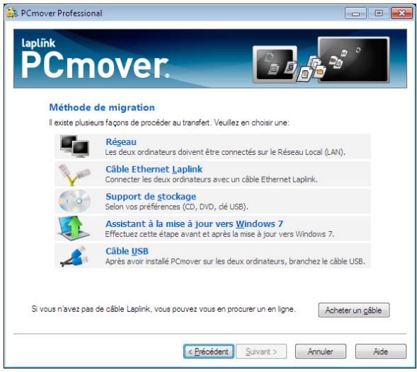 LAPLINK PCMOVER PROFESSIONAL - Méthode de migration - 1