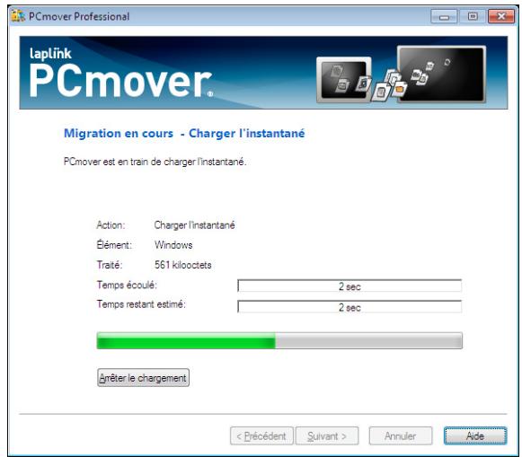 LAPLINK PCMOVER PROFESSIONAL - Migration en cours - charger l'instantané - 1