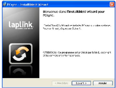 LAPLINK PCSYNC - Bienvenue dans l'assistant installshield de pcsync - 1