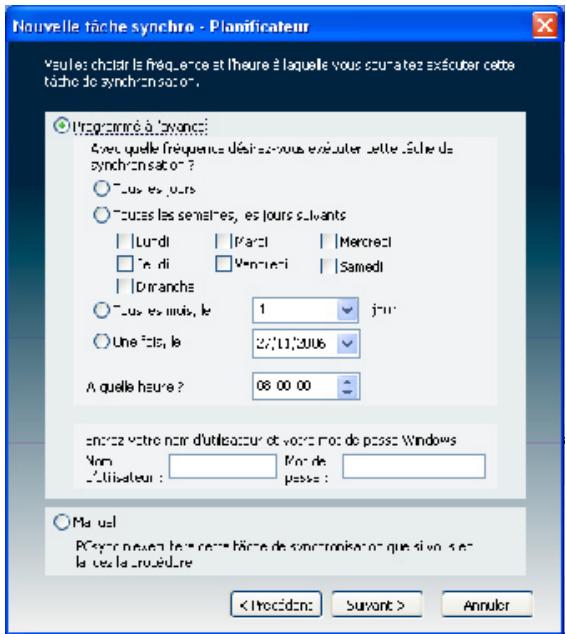 LAPLINK PCSYNC - Spécifiez les options de synchronisation - 2