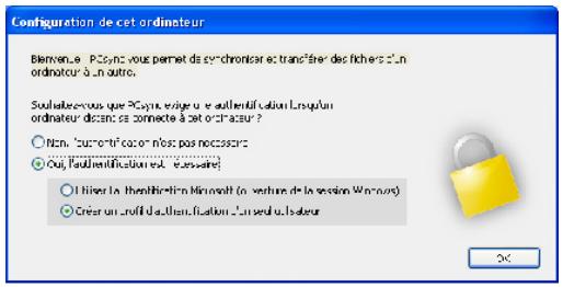 LAPLINK PCSYNC - Authentication des connexions entrantes - 1