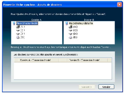LAPLINK PCSYNC - Sélectionnez des paires de dossiers - 1