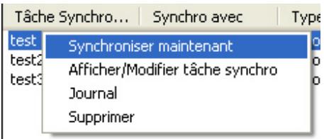 LAPLINK PCSYNC - Options de synchronisation - 2