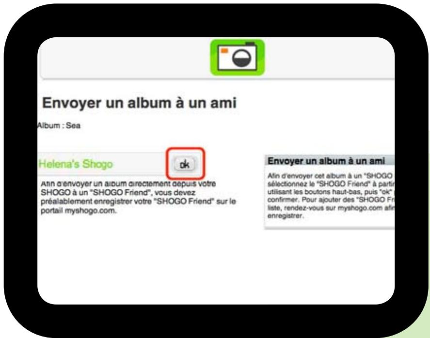 SHOGO SG 081A - Envoyer un album à un contact - - 2