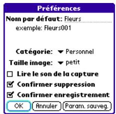 TREO 600 - Personnalisation des paramètres de l'appareil photo - 1