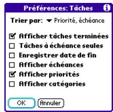 TREO 600 - Personnalisation de la liste des tâches - 1
