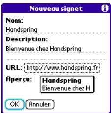 TREO 600 - Creation d'un signet - 1