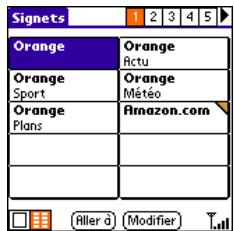 TREO 600 - Affichage de signets ou de pages enregistrées - 1