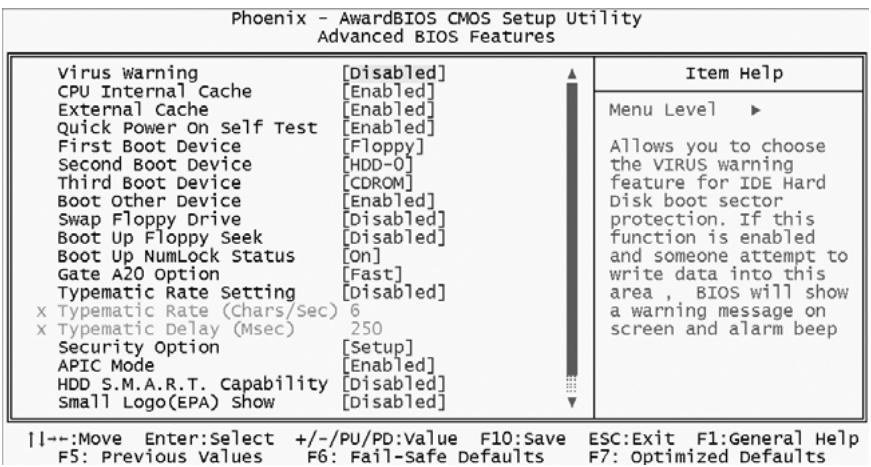 ECS N2U400-A - Advanced BIOS Features - 1