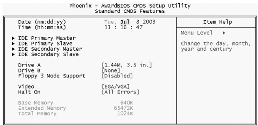 ECS N2U400-A - Standard CMOS Features - 1