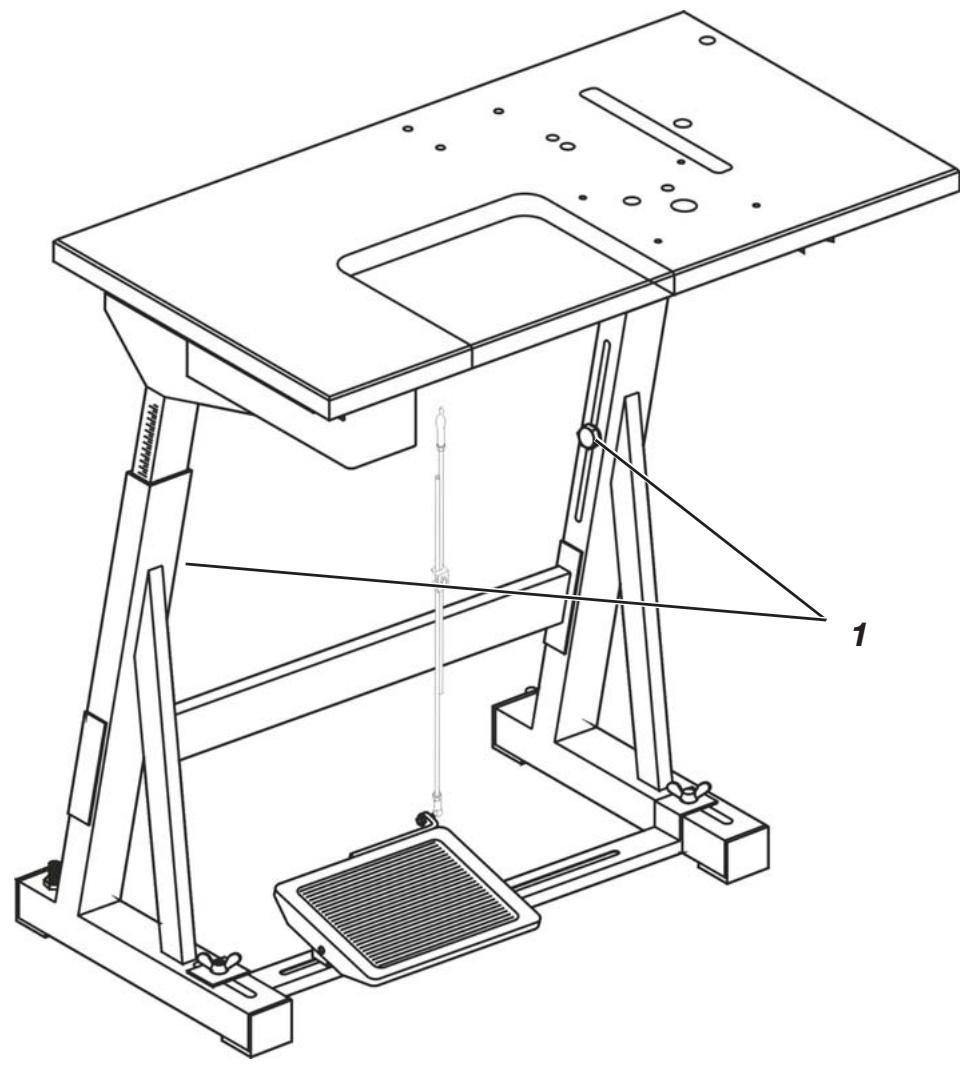DURKOPP 669 - Monter le support pour le plateau à table avec échancrure (MG 55-3) - 2