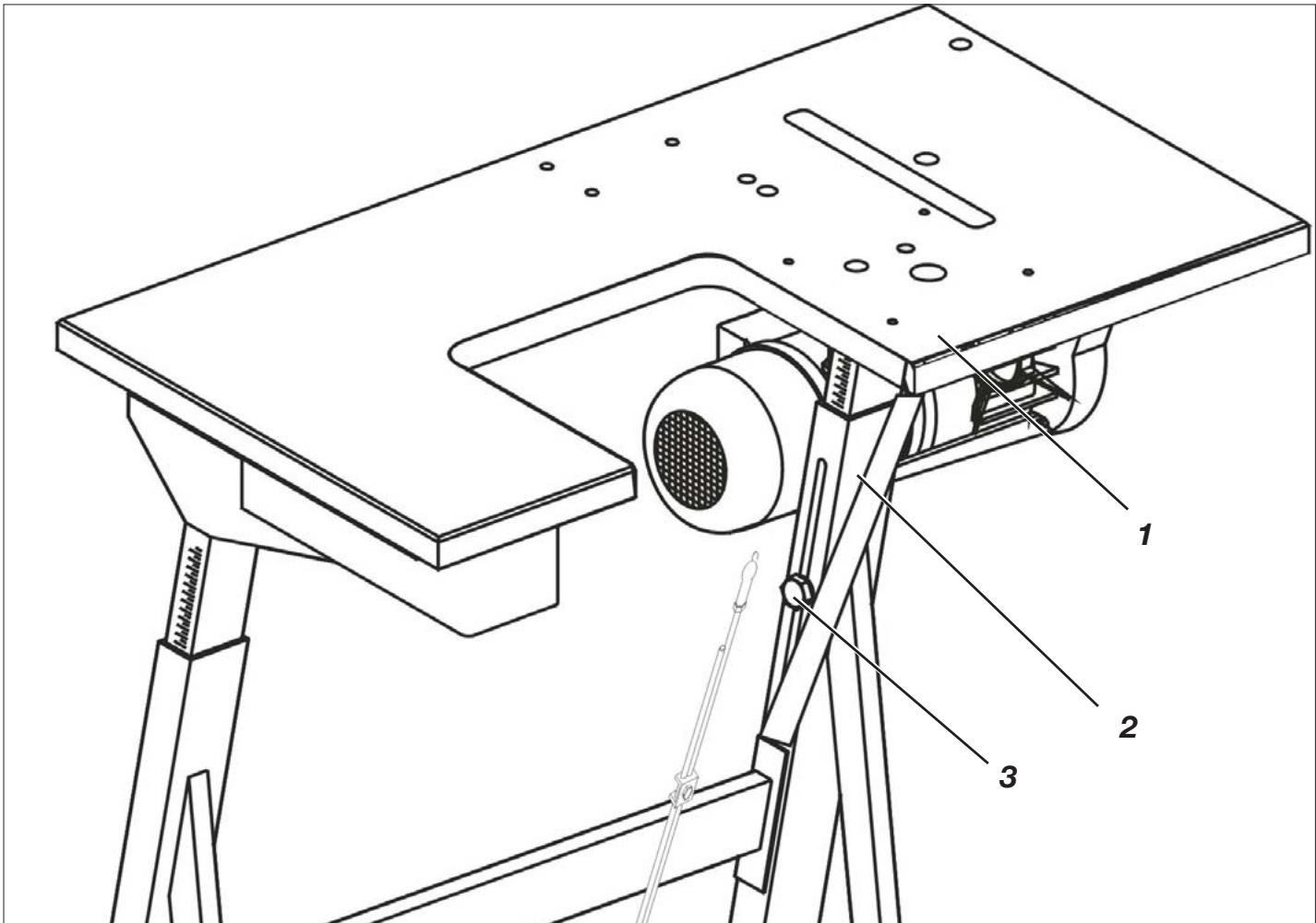 DURKOPP 669 - Monter le support pour le plateau à table avec échancrure (MG 55-3) - 1