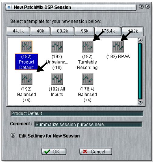 E-MU 1212 M PCIE - Sélection d'une session à 176/192 kHz - 1