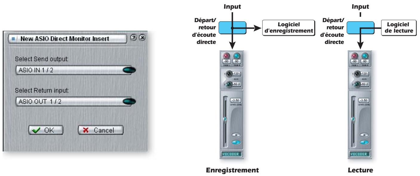 E-MU 1212 M PCIE - Départ/retour d'écoute directe ASIO - 1