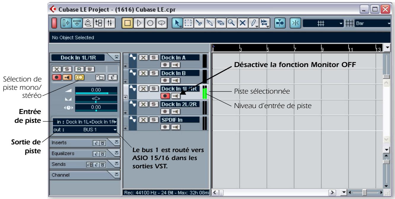 E-MU 1212M PCI - Fenêtre de projet Cubase LE - 1