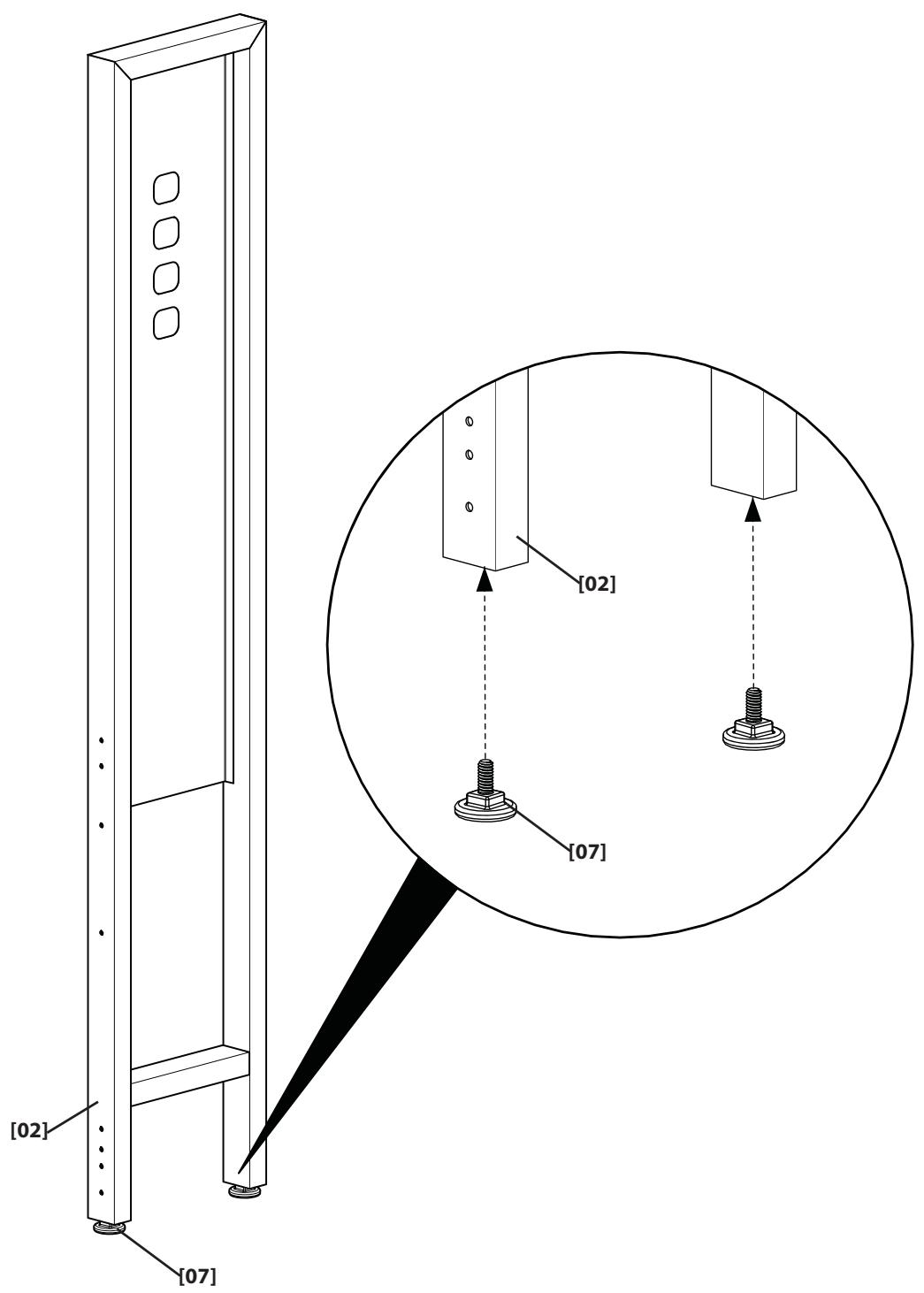 SANUS FMK056 - Attach Feet to Pillar - 1