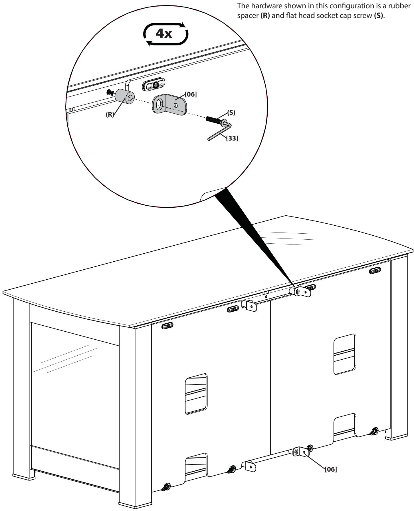 SANUS FMK056 - Attach Pillar Brackets to Furniture - 5