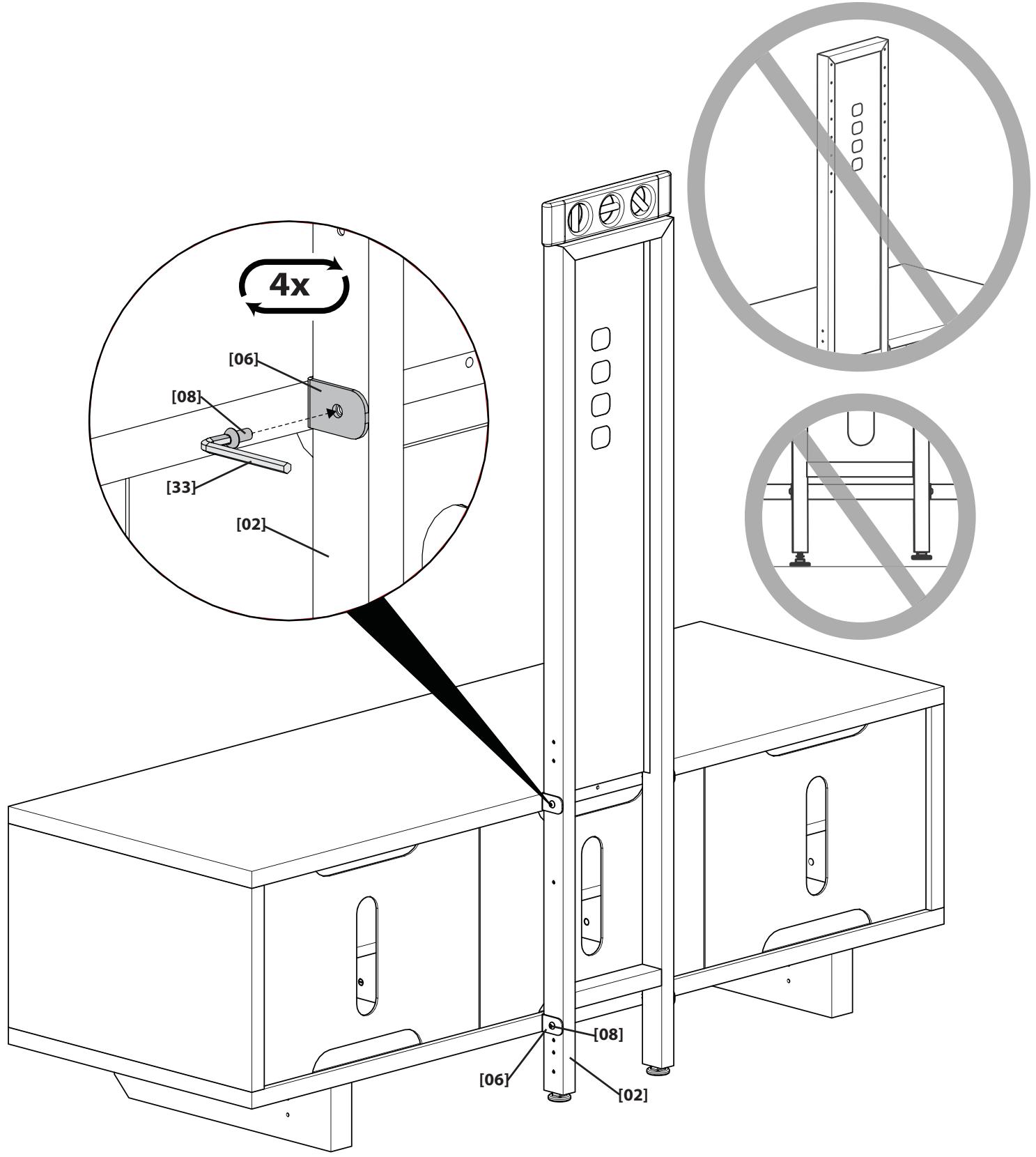 SANUS FMK056 - Attach Pillar to Brackets - 1