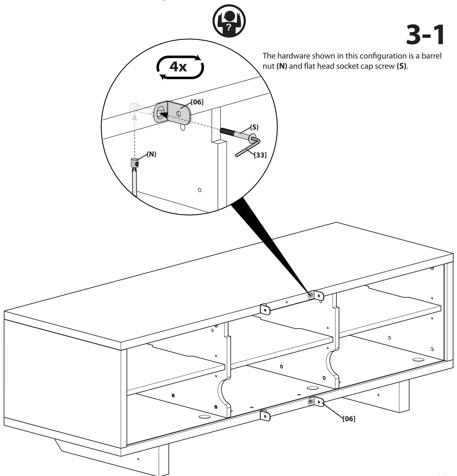 SANUS FMK056 - Attach Pillar Brackets to Furniture - 4