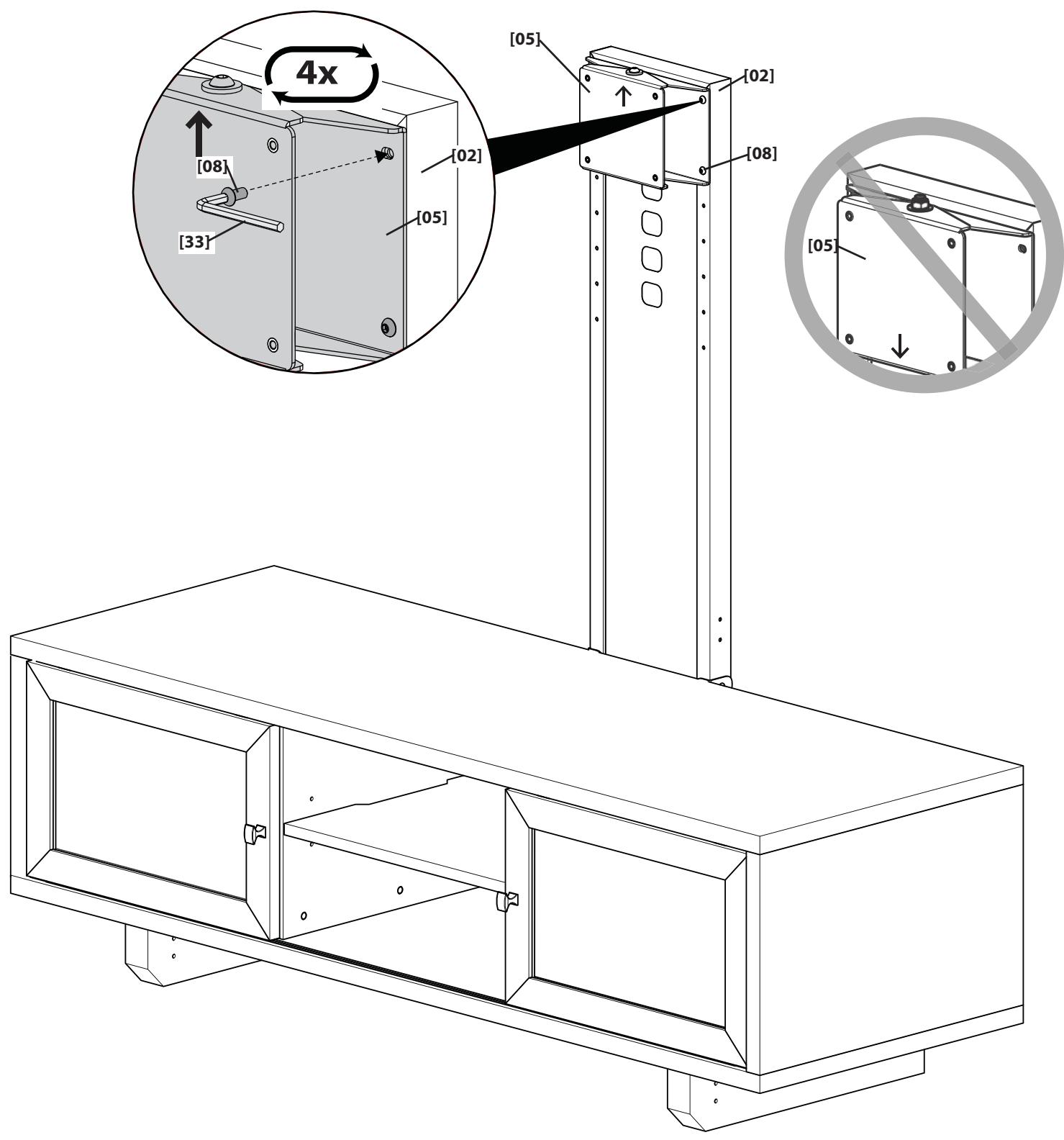SANUS FMK056 - Attach Pivot Head to Pillar - 1