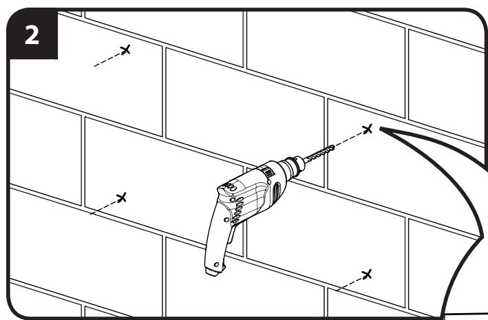 SANUS VLF311 - Solid Concrete and Concrete Block Mounting - See Cautions in Step 5. - 1