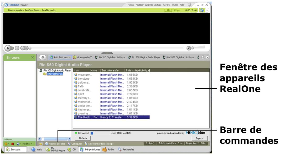 RIO S35S - Téléchargement des pistes sur votre lecteur Rio - 1