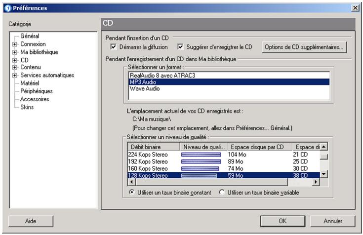 RIO S50 - Définition des préférences - 1