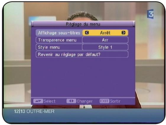 ALITEK 535071 - e) Réglage du menu - 1