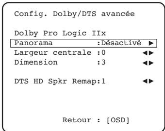 CAMBRIDGE AZUR 650R - Réglages avances Dolby/DTS - 1