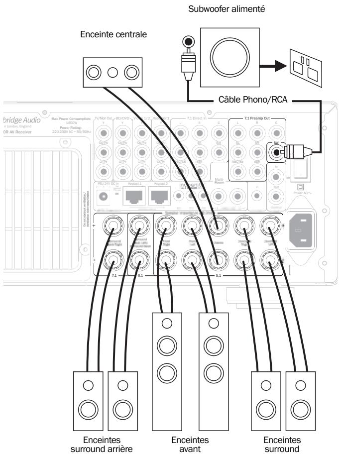CAMBRIDGE AZUR 650R - Raccordements des enceintes - 2