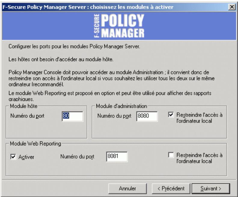 F-SECURE POLICY MANAGER 7.0 - Étape 2. installation de f-secure policy manager server et console - 1