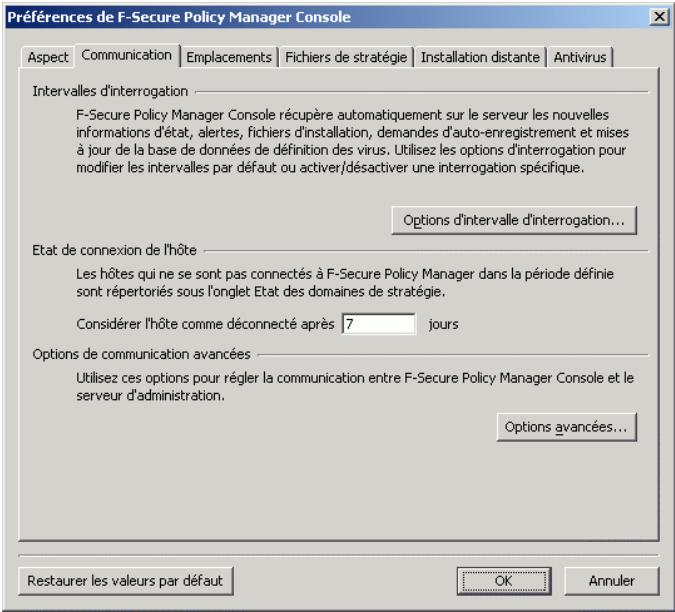F-SECURE POLICY MANAGER 7.0 - Préférences de communication - 1