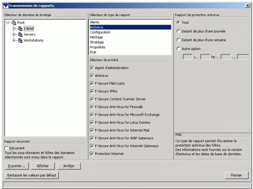 F-SECURE POLICY MANAGER 7.0 - Outil de transmission de rapports - 1