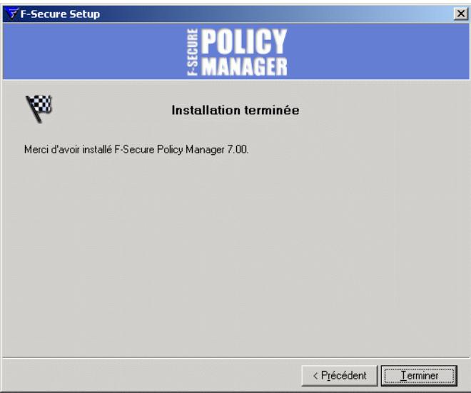 F-SECURE POLICY MANAGER 7.0 - Étape 15. - 1