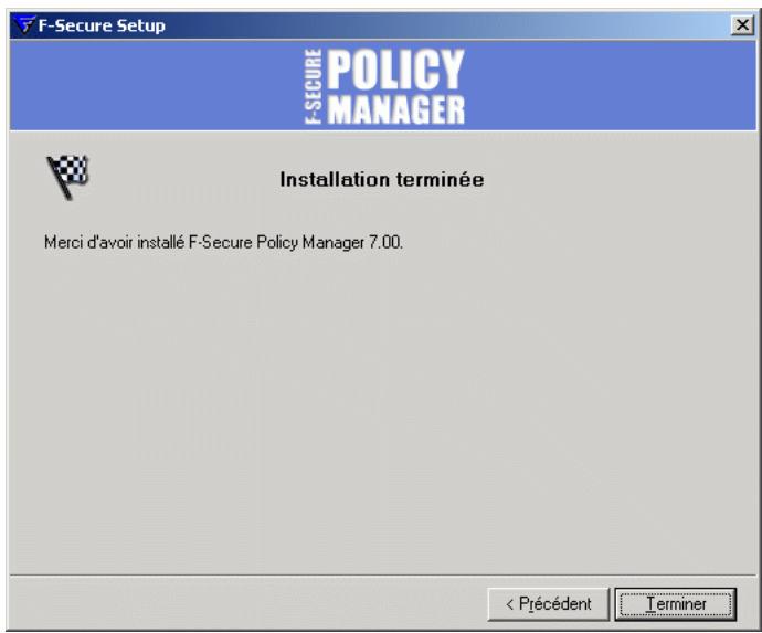 F-SECURE POLICY MANAGER 7.0 - Etape 9. - 1