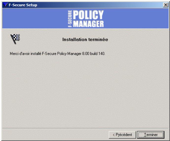 F-SECURE POLICY MANAGER 8.0 - Étape 7. - 2