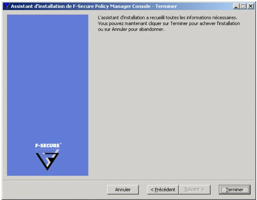 F-SECURE POLICY MANAGER 8.0 - Étape 15. - 1