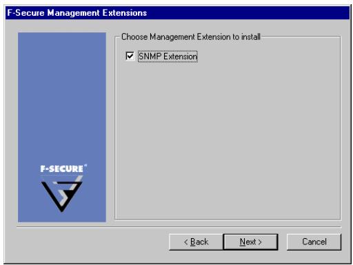 F-SECURE POLICY MANAGER 8.0 - A.2.1 installation de l'extension d'administration SNMP de f-secure - 1