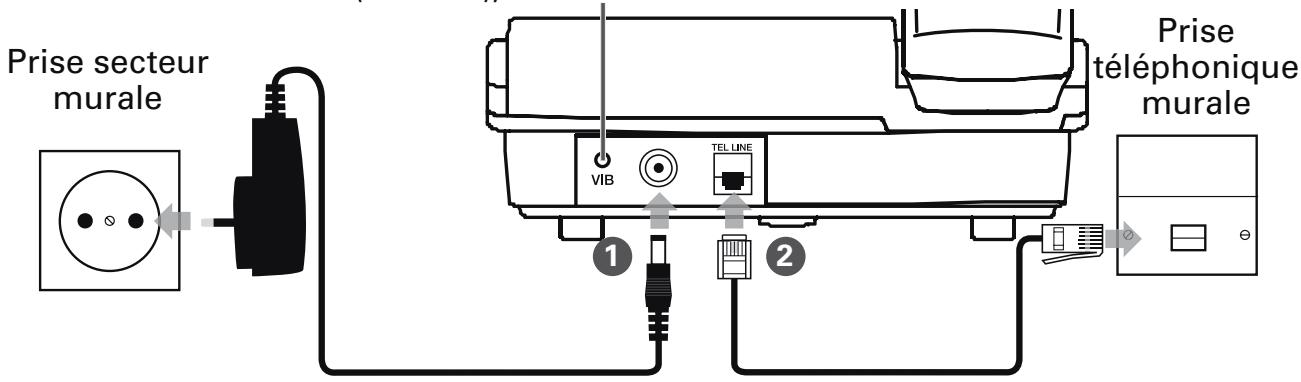 AUDIOLINE POWERTEL 68 PLUS - Brancher la base du téléphone filaire - 1