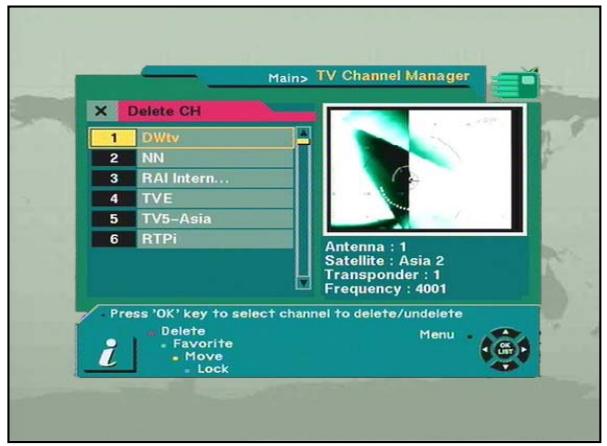 DRAKE DIGITAL ESR-D104 - Supprimer une chaine - 1