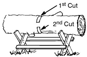 POULAN PRO PP4018 - BUCKING USING A LOG OR SUPPORT STAND - 4