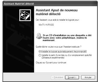 HAUPPAUGE WINTV-HVR-950 - Installation du pilote Windows XP de la WinTV-HVR-950 - 1