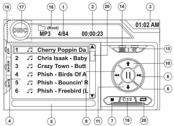 JENSEN VOYAGER VM9022 - Interfaz de Nombre de MP3 - 1
