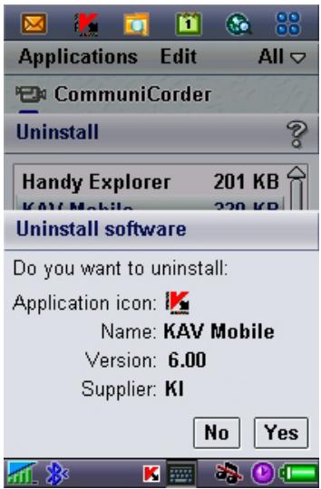 KAPERSKY ANTI-VIRUS MOBILE 6.0 - Suppression de l'application - 3