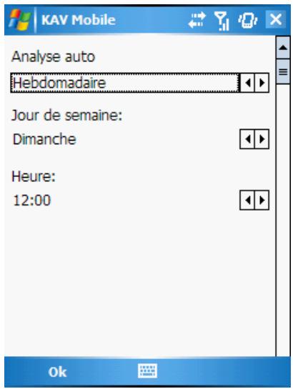 KAPERSKY ANTI-VIRUS MOBILE 6.0 - Planification de l'analyse - 1