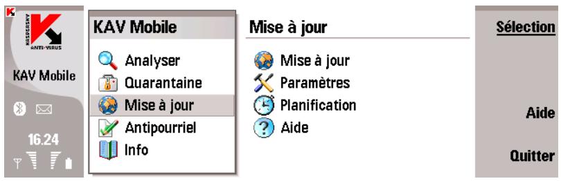 KAPERSKY ANTI-VIRUS MOBILE 6.0 - Mise à jour de la base antivirus - 1