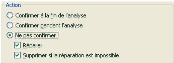 KAPERSKY INTERNET SECURITY 6.0 - Sélection de l'action executée sur les objets - 1