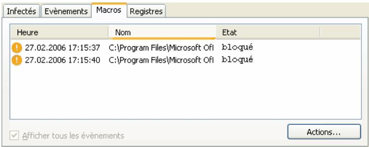 KAPERSKY INTERNET SECURITY 6.0 - Onglet Macros - 1