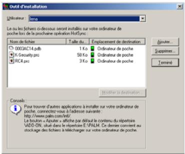KAPERSKY SECURITY - Pour installer le fichier de clé de l'application sur votre ordinateur Palm, procédez comme suit : - 2