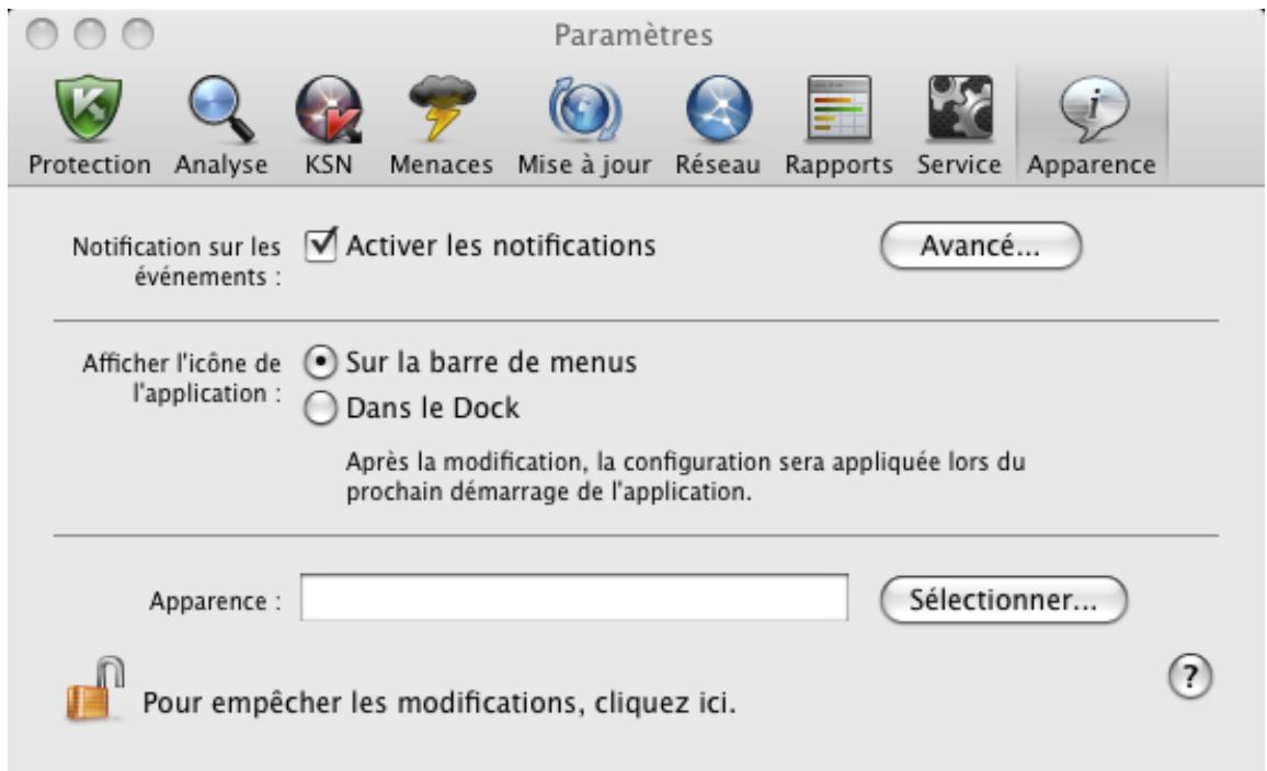 KASPERSKY LAB ANTI-VIRUS 8.0.5 - CONFIGURATION DE L'INTERFACE DE KASPERSKY ANTI-VIRUS - 1